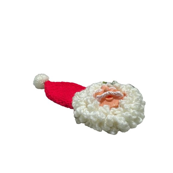 Vintage Rubber Faced Santa Head Handmade Decor Ornament - Picture 5 of 5